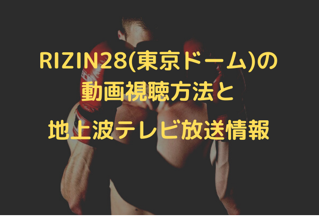 Rizin28 東京ドーム 見逃し動画配信の無料視聴方法と地上波テレビ情報 全対戦カードは見れる シナノマチ情報局
